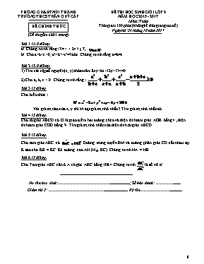 Đề thi học sinh giỏi lớp 9 năm học 2015 - 2017 môn Toán